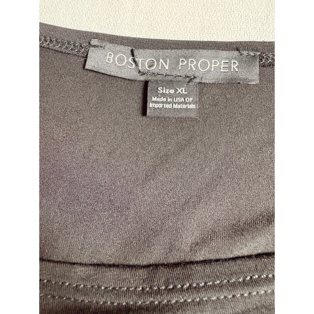 Boston Proper Black Ruched Banded Dolman Sleeve Top Size XL - Picture 5 of 8